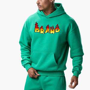 Nouvel Arrivage 2026 – Sweat-shirt Polaire Vert à Capuche pour Homme, Coupe Classique, Imprimé Logo Flamme sur le Devant, Imperméable, Séchage Rapide, Coupe-Vent - Product Image 1