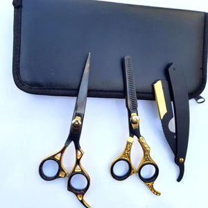New Style Blunt Barber <b>Thinning</b> Shears Kit <b>Mirror</b> Polish Stainless Steel Scissors Set Right-Handed 28 Teeth Short Handle Comb - Product Image 6