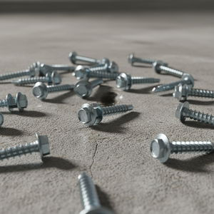 Tornillos autorroscantes TEK Point con cabeza hexagonal y arandela, clase 4.8/6.8, rosca gruesa, galvanizados, de acero al carbono, en pulgadas - Product Image 1