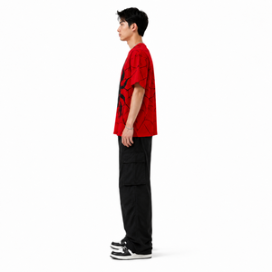 T-shirt Homme Oversize à Motif Araignée Décontracté 100% Coton Streetwear Respirant Imprimé Numérique Manches Courtes Design Tendance - Product Image 3