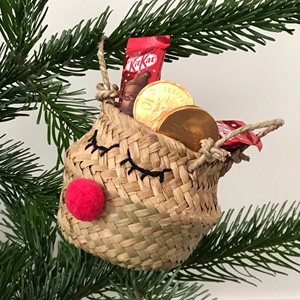 Sea grass <b>belly</b> <b>baskets</b> holiday christmas reindeer bag hand woven seagrass storage <b>basket</b> - Product Image 5