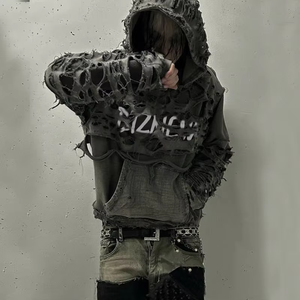 Sudadera con Capucha de Moda con Diseño de Agujeros, Esencial para las Tendencias, con Encanto Único, Liderando la Nueva Tendencia de la Moda Internacional, Sudadera Básica - Product Image 3