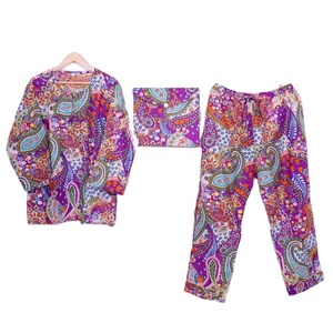 Conjunto de pijama de algodón hecho a mano al por mayor para mujer, ropa de dormir de cuello redondo suave y cómoda, vestido de noche, correa de espagueti nupcial - Product Image 1