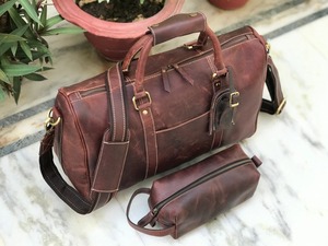 กระเป๋าเดินทางหนังลายละเอียดแบบวินเทจ รุ่น Weekender Duffle ขนาดใหญ่ ใส่สัมภาระได้เยอะ ปิดด้วยซิป รุ่น LDB-0213 - Product Image 5