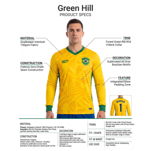 เสื้อผู้รักษาประตูฟุตบอลแขนยาวแบบซับลิเมชั่น โพลีเอสเตอร์ 100% รุ่น Custom Pro สำหรับผู้ชาย - Product Image 5