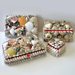 Seashell <b>boxes</b> hand-crafted sea shell encrusted box beach vibe party <b>favour</b> storage for sale - Product Image 4