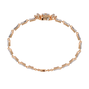 Designer Bridal Diamond Jewellery for Women | Lab Grown Princess Cut Diamond Bracelet in 10k 14K <b>Rose</b> <b>Gold</b> - Product Image 4