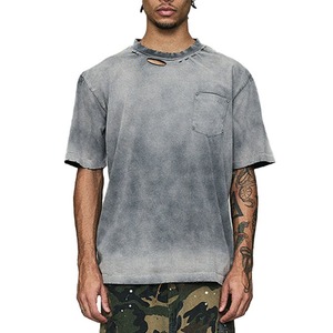 Camiseta Distressed para Hombre OEM a Precio Económico, Súper Calidad, Transpirable, con Logotipo/Colores Personalizados, Camiseta Distressed de Moda con Peso Ligero - Product Image 1