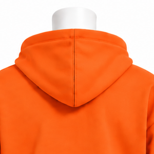 Sweat-shirt à capuche pour homme en molleton épais, orange, avec bordure brodée, ourlet décoratif, poche kangourou, style streetwear décontracté - Product Image 4