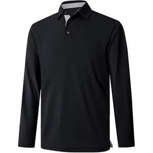 Chemise à manches longues pour homme, respirante, écologique, 100% polyester, couleur unie, tricotée, style décontracté, bordeaux - Product Image 6