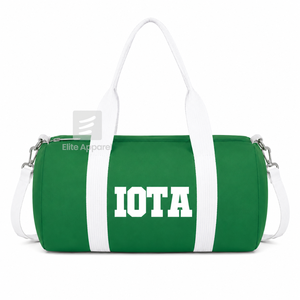 Sac fourre-tout personnalisé Iota Phi Lambda Sorority, vert et blanc, logo brodé, usage quotidien, grande capacité, sac de sport en nylon et polyester - Product Image 1