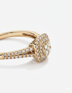 0.30 CTW Lab Grown Diamond Engagement Ring 14K Yellow Gold Brilliant Cut Cluster Pave Set IGI Certified Fine Jewelry Wholesale - Product Image 6