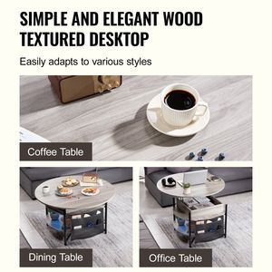 35.3สีขาว \\ "โต๊ะกาแฟแบบยกกลมสำหรับห้องนั่งเล่น - Product Image 6