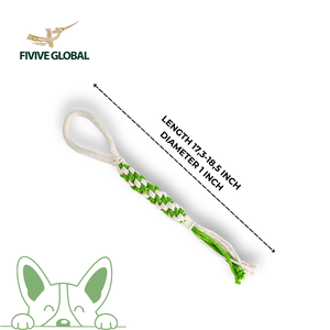 Juguete de algodón con asa en forma de lazo para perros, diseñado para entrenamiento interactivo de tira y afloja, masticación duradera, limpieza dental y uso diario. - Product Image 1