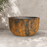 Nouvel ensemble de pots de jardin en fibre de verre, design personnalisé, écologiques, légers et durables, style rustique, fabriqués au Vietnam