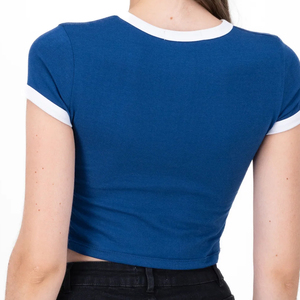 Camiseta Corta con Estampado Gráfico para Mujer, Personalizada, de Algodón, Estilo Urbano, Venta al Por Mayor, OEM, ODM, Fábrica de Ropa de Marca Privada - Product Image 6