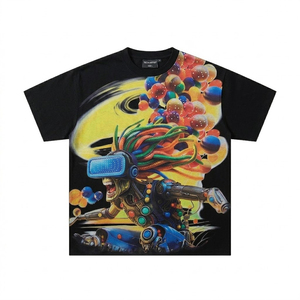 Camiseta de Algodón para Hombre, Estilo Retro Vintage, Lavado Ácido, Estampado Digital, Alta Calidad, 100% Algodón Tejido, Estilo Hip Hop, Manga Corta - Product Image 6