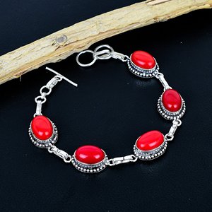 Handmade <b>Red</b> Carol <b>Bracelet</b>, Handmade Antique Style,Handmade Adjustable Design - Product Image 1