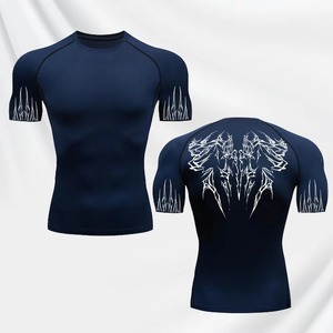 Custom Logo Rashguard Compression Shirt Long Sleeve Moisture Wicking Breathable Fabric for MMA BJJ <b>Surfing</b> Training RashGaurd - Product Image 3