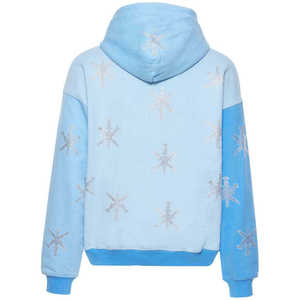 Unisex Heavyweight Rhinestone Zip Up Hoodie Custom Oversized Streetwear <b>Glitter</b> Snowflake Print Fashion Sweatshirt <b>Jacket</b> - Product Image 2