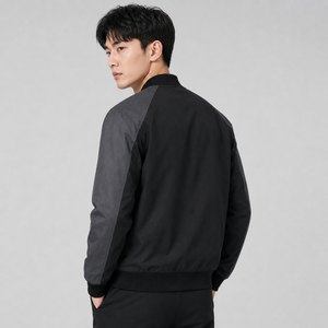 New Arrival <b>Men</b> Bomber <b>Jacket</b> Custom Logo <b>Lightweight</b> Full Zipper Casual Streetwear Windproof Outerwear Bomber <b>Jacket</b> for <b>Men</b> - Product Image 2