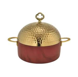 Panier à fruits décoratif en métal avec couvercle, panier de rangement de luxe pour table, porte-fruits de cuisine avec couvercle à motif floral - Product Image 2