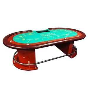 Fabricant indien direct Table de poker pleine grandeur de style moderne de luxe Porte-gobelets montés sur cadre en bois Tables de jeu Mahjong - Product Image 2