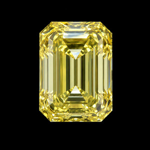 Diamant de laboratoire CVD de couleur jaune fantaisie, taille émeraude, certifié IGI, pureté VVS VS, excellente taille, pour joaillerie fine - Product Image 1