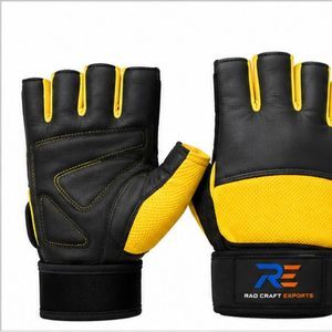 Guantes de Gimnasio Profesionales de Cuero PU, Medios Dedos, Cierre de Gancho y Bucle, Ajuste Cómodo, Agarre Fuerte, Protección Confiable de la Palma - Product Image 1