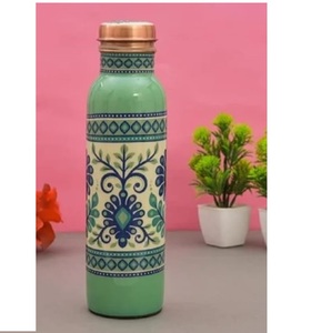 Bouteille d'eau en cuivre imprimée avec autocollant émaillé hibou de haute qualité pour la cuisine et le stockage de l'eau - Product Image 1