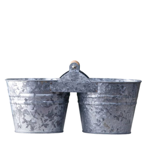 Support à ustensiles en métal galvanisé en gros, 3 compartiments, style ferme, organisateur de table, conteneur de rangement à vendre - Product Image 4