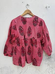 Elegant Ethnic Cotton Block Print Mini <b>Dress</b> <b>for</b> <b>Women</b> with Traditional Indian Inspired Patterns - Product Image 6