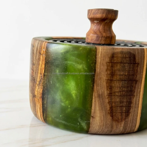 Living and Craft Handmade Wood Incense <b>Burner</b> with Epoxy Resin Finish Aromatic Diffuser All Season Use Arabic <b>Bakhoor</b> <b>Burner</b> - Product Image 3