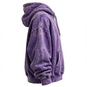 Sudadera con Capucha Tie Dye para Hombre, Estilo Oversize, con Bolsillo Frontal, Color Morado y Verde, Informal, para Otoño - Product Image 6