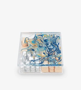 Boîte de rangement alimentaire en acrylique avec couvercle en bois MOP fait main et finition laquée de qualité supérieure pour la cuisine à domicile - Product Image 1