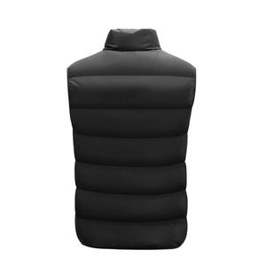 Gilet matelassé gris pour homme à col montant, fermeture éclair, écologique, imperméable, coupe-vent, veste sans manches décontractée pour l'automne - Product Image 5