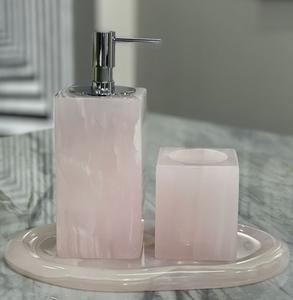 Juego de Baño de Resina Epoxi de 4 Piezas Multifuncional para el Hogar, Dispensador de Jabón, Portacepillos de Dientes, Bandeja para Cosméticos a un Precio Accesible - Product Image 1