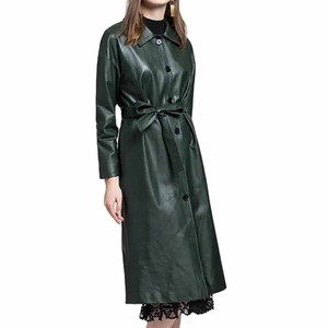 Solid Trader Light Weight Top Quality Anti Wrinkle Material Practical Travel <b>Jacket</b> Womens <b>Long</b> <b>Leather</b> <b>Jacket</b> - Product Image 4