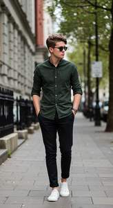 Camisa Casual para Hombre, Manga Larga, Cierre de Botones, Ligera, Transpirable, Estilo Lino y Algodón, para Verano - Product Image 4