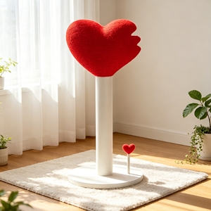 Fabricant de produits pour animaux de compagnie, griffoir pour <span class=keywords><strong>chat</strong></span> en jute naturel, robuste, design minimaliste en forme de cœur, moderne, mignon, compact, pour intérieur - Product Image 1