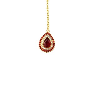 Pendientes colgantes de mujer estilo Hyderabadi Kundan Jadau, chapados en oro, con imitación de perlas, aleación, cristal y diamantes de imitación con engaste de garra, a la moda. - Product Image 1
