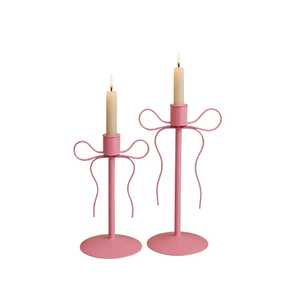 Bow Shape <b>Pink</b> <b>Candle</b> <b>Holder</b> Tabletop <b>Candle</b> <b>Holder</b> Wedding Decoration - Product Image 1