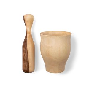 Mortero y pilón de madera duraderos para triturar especias, hierbas, semillas, ajo y para las necesidades de cocina. - Product Image 2