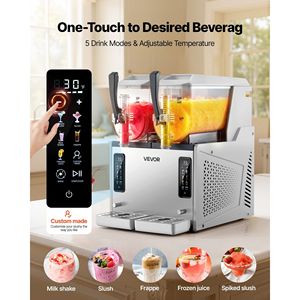 Macchina per Slushie Autopulente con 2 Serbatoi da 3L/100oz, per Uso Domestico, Senza Ghiaccio, Include Preparatore di Margarita - Product Image 2
