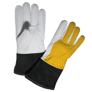 Gants de soudage TIG de sécurité industrielle en cuir pleine fleur et croûte de vache, résistants à l'abrasion, pour la lutte contre les incendies et le barbecue - Product Image 4