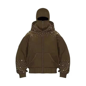 Sweat-shirt double couche streetwear OEM, hoodie vieilli, délavé à l'acide, coupe oversize, ourlet brut, en coton, style vintage hip-hop, pull personnalisé pour homme - Product Image 2