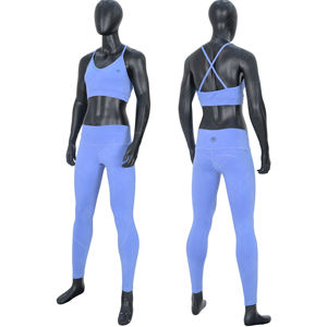 Women's Casual Fitness Yoga Tracksuit <b>Set</b> Sleeveless <b>Top</b> High Waist Breathable Leggings with Bra 100% Cotton Workout <b>Short</b> <b>Tops</b> - Product Image 3
