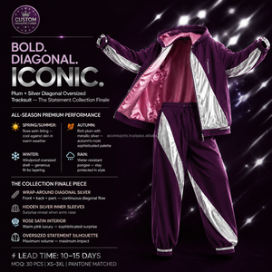 Ensemble coupe-vent surdimensionné à panneaux, logo imprimé personnalisé, manches raglan, design à panneaux, tissu imperméable et coupe-vent, vente en gros OEM - Product Image 4