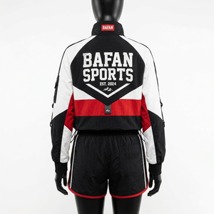 Chaqueta Cortavientos Premium de Poliéster Taslon de 120 GSM para Mujer, Diseño Color Block, con Logotipo Personalizado - Product Image 6