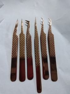 Pinces à cils en acier inoxydable de haute qualité à pointe dentelée, logo personnalisé, outils de beauté en gros pour extensions de cils, antistatiques - Product Image 4